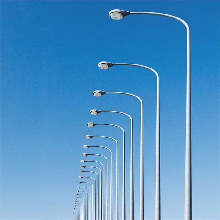 6m Single Arm Conical Shape Electric Light Pole Residential Light Poles Against Earthquake Of 8 Grade